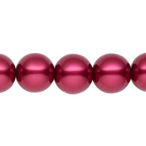 Pearl 1pk red, Celestial Crystal&reg; 12mm round 15.5-16 inch