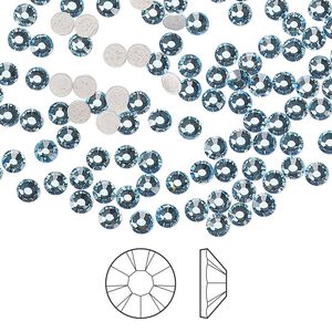 Flat back 1440pk aquamarine foil back, Preciosa MAXIMA Czech crystal hotfix rhinestone 3-3.2mm chaton rose round SS12