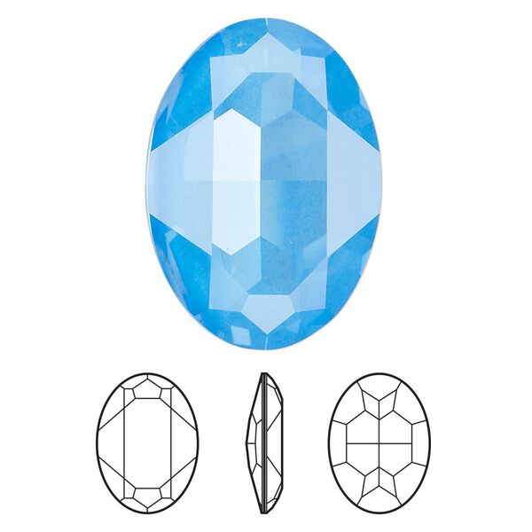 Fancy stone 1pk crystal electric blue ignite LacquerPRO, Crystal Passions&reg; 30x22mm oval 4127 image number 0