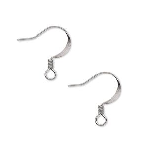 Ear wire fishhook 1pkg500 gunmetal-plated, 17mm flat / 2.5mm coil / open loop, 22 gauge brass 250 pair