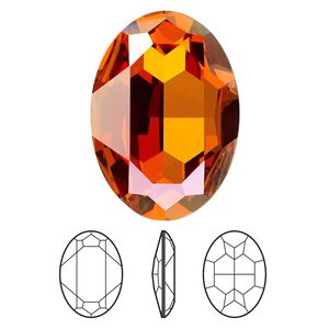 Fancy stone 1pk crystal chili pepper, Crystal Passions&reg; 30x22mm oval 4127