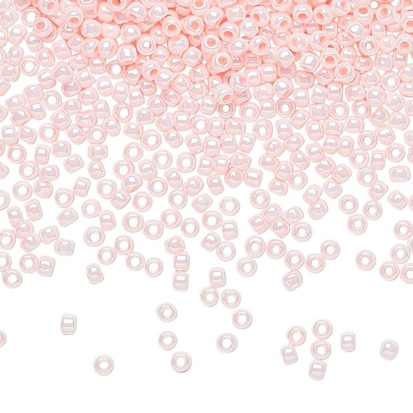 Seed bead, TOHO BEADS&reg;, glass, pkg/50g, #11 round, opaque luster baby pink (TR-11-126). image number 0