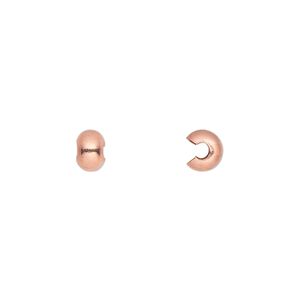 Crimp cover, copper-plated copper, 5mm round. Sold per pkg of 500.