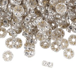 Bead 12pk clear and crystal foil back, Crystal Passions&reg; 6x3mm mini rondelle 4720/102