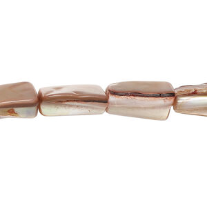 Mother-of-pearl shell 1pkg1, stick bead 14 inch pink satin 13x7mm-15x12mm