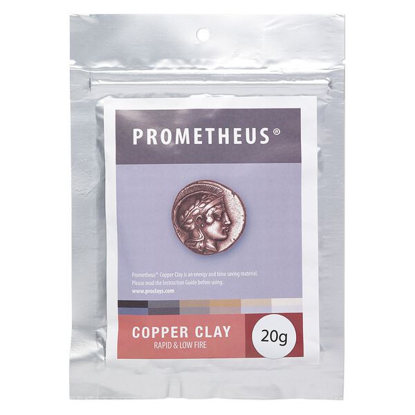 Prometheus&reg; copper clay, pkg/20g, rapid and low fire formula. image number 0