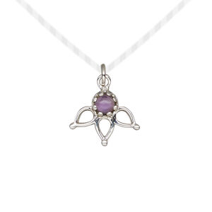 Drop 1pkg1, antiqued sterling silver and amethyst (natural), 14.5x12.5mm open