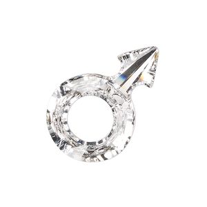 Fancy stone 1pk crystal foil back, Crystal Passions&reg; 30x19mm male symbol 4878