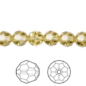Bead 144pk dark jonquil, Crystal Passions&reg; Regenerated 8mm round 5000