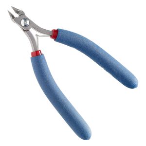 Pliers, Tronex&reg;, flush-cutter, steel and rubber, red / blue / white, 5-1/2 inches. Sold individually.