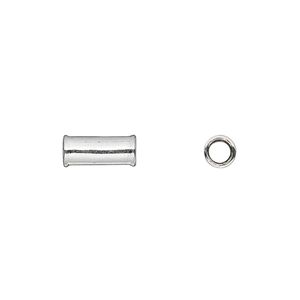 Bead 1pkg1 sterling silver, 10x4mm tube / end rims