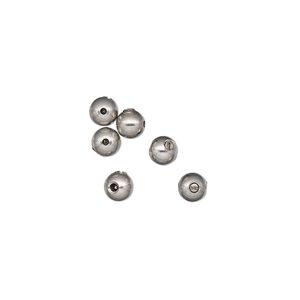 Crimp 1pkg6 stainless steel, 4.5mm round / for wire up to 0.024 inch / 1mm inside diameter, Screw-Tite Crimps&trade;