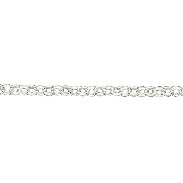 Chain 1pkg1 silver-plated rolo, 3mm, brass 5 foot unfinished image number 0