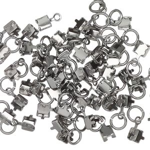 Cupchain connector 1pkg50 gunmetal-finished, 4.5mm / fits 4mm cupchain, brass