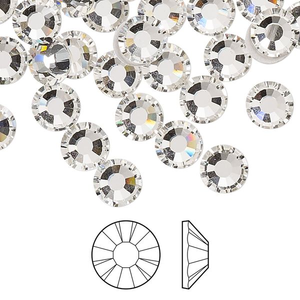 Flat back 12pk crystal foil back, Preciosa MAXIMA Czech crystal rhinestone 7.07-7.27mm chaton rose round SS34 image number 0