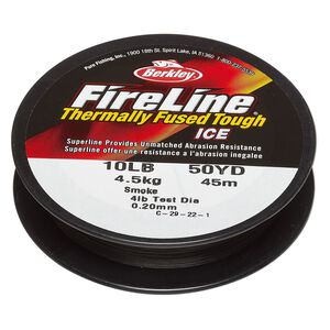 Thread, Berkley&reg; FireLine&reg;, high-modulus polyethylene, 8-fiber braid, smoke, 0.20mm diameter, 10-pound test. Sold per 50-yard spool.