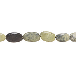 Yellow "turquoise" 1pkg1, hand-cut matte flat oval bead natural, 14 inch 7x5mm-12x7mm