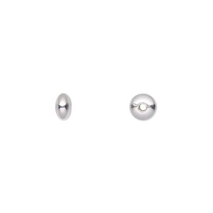 Bead 1pkg50 sterling silver, 5.5x3mm saucer