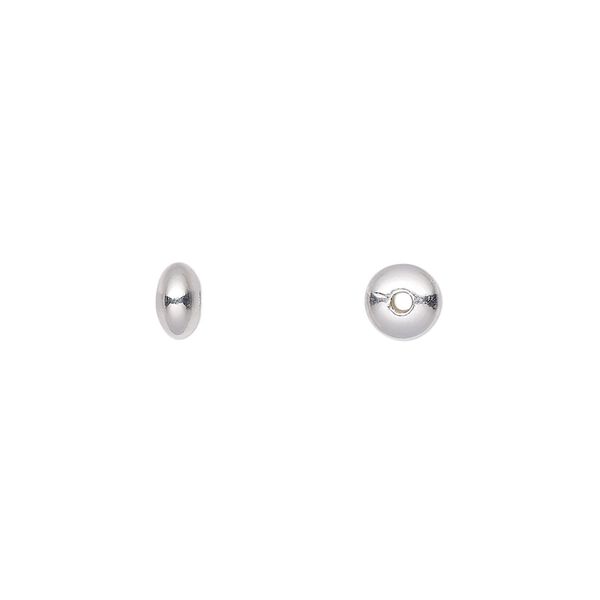 Bead 1pkg50 sterling silver, 5.5x3mm saucer image number 0