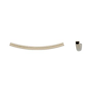 Bead 1pkg1 14Kt gold-filled, 26x2mm curved square tube / smooth