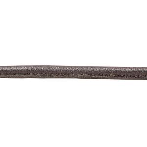 Cord, leather, brown, 4mm stitched. Sold per 5-yard spool.