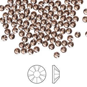Flat back 1pkg144, dusty rose foil back Preciosa Viva 12&reg; Czech crystal rhinestone 3-3.2mm chaton rose round SS12