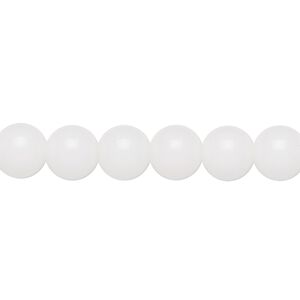 Bead, vintage Japanese glass, opaque white, 8mm round. Sold per 24-inch strand.