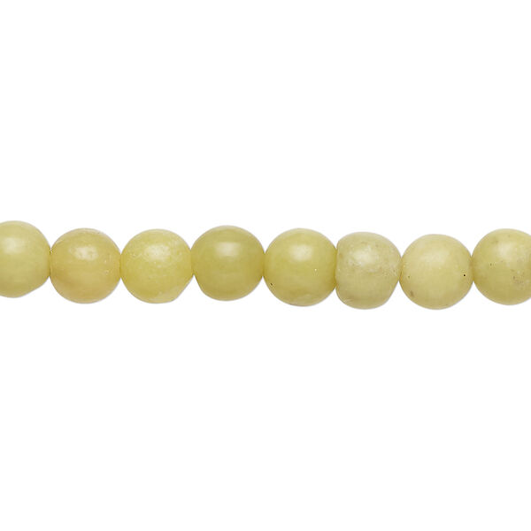 Olive new "jade" 1pkg1, round bead natural, 15 inch 6mm image number 0