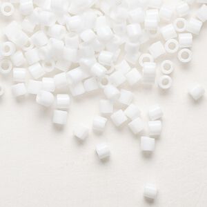 Seed bead, Delica&reg;, glass, pkg/250g, #8 round, opaque white (DBL-0200).