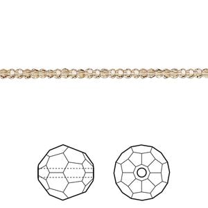 Bead 144pk light Colorado topaz, Crystal Passions&reg; 2mm round 5000