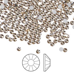Flat back 144pk crystal honey foil back, Preciosa Viva 12&reg; Czech crystal rhinestone 2.3-2.5mm chaton rose round SS8