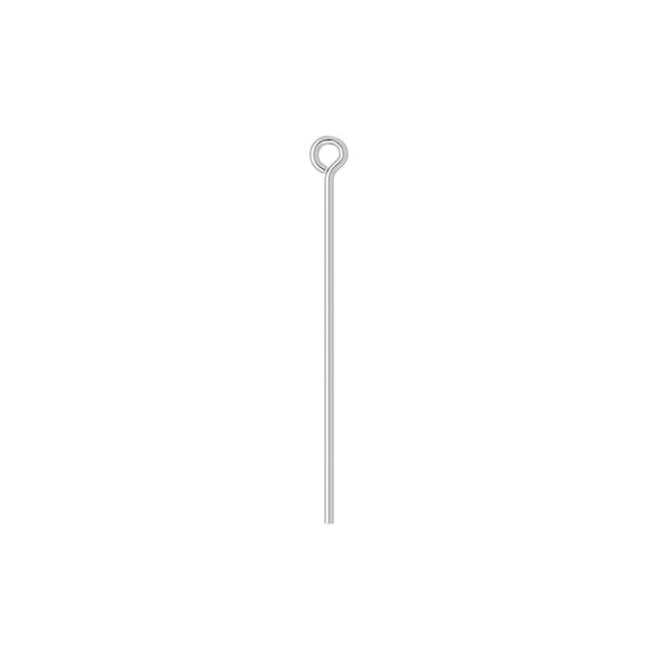 Eye pin 1pkg30 sterling silver, 1 inch, 24 gauge image number 0