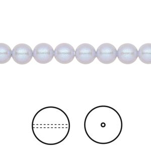 Pearl 50pk iridescent dreamy blue, Crystal Passions&reg; 6mm round 5810