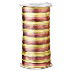 Cord, Satinique&trade;, satin, falling leaves, 2mm regular. Sold per 400-foot spool.