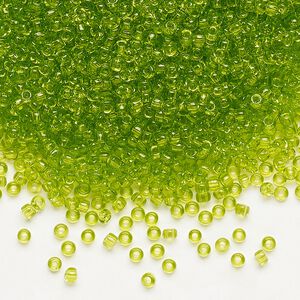 Seed bead, Dyna-Mites&trade;, glass, pkg/1/2kg, #11 round, transparent light green, (18 11/0 RR).