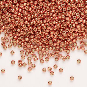 Seed bead, Miyuki 1pkg25g glass, #11 rocaille, Duracoat&reg; opaque galvanized pink blush (RR-4207)