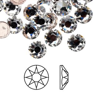 Flat back 144pk crystal foil back, Crystal Passions&reg; hotfix rhinestone 8.412-8.672mm rose round SS40 2078HF