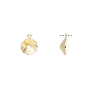 Drop, Almost Instant Jewelry&reg;, gold-finished brass, 8.5mm with SS39 rivoli setting. Sold per pkg of 10.
