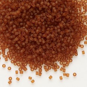 Seed bead, Delica&reg;, glass, pkg/250g, #11 round, translucent matte dark topaz (DB-0764).