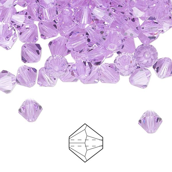 Bead 144pk violet, Preciosa Czech crystal 6mm bicone image number 0