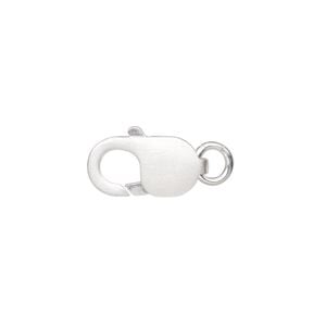 Clasp lobster claw 1pkg1 satin sterling silver, 16x8mm / 6mm closed jump ring, 1-strand