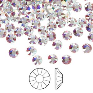 Flat back 1440pk crystal AB foil back, Preciosa Viva 12&reg; Czech crystal rhinestone 4.6-4.8mm chaton rose round SS20