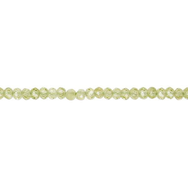 Peridot 1pkg1, faceted rondelle bead natural 15.5-16 inch 3x2mm-3.5x2.5mm image number 0