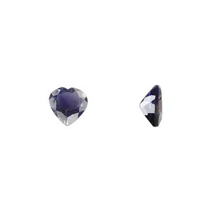 Iolite 1pkg1, hand-cut faceted heart gem natural 8mm