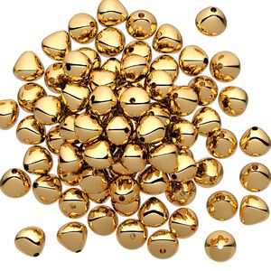 Bead 1pkg100 gold-plated, 5mm teardrop, brass