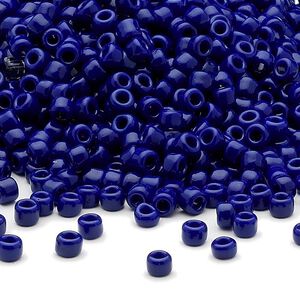 Seed bead, Dyna-Mites&trade;, glass, opaque navy blue, #8 round. Sold per 40-gram pkg.