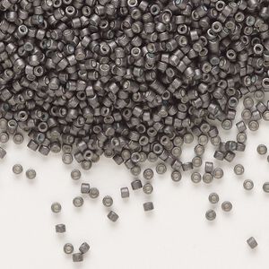 Seed bead, Delica&reg;, glass, pkg/250g, #11 round, opaque matte galvanized graphite (DB-1175).