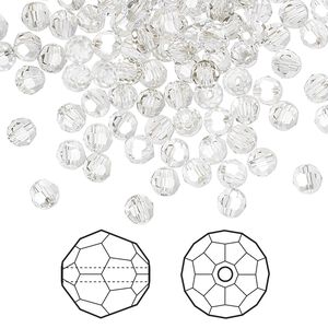 Bead 144pk crystal silver shade, Crystal Passions&reg; 4mm round 5000