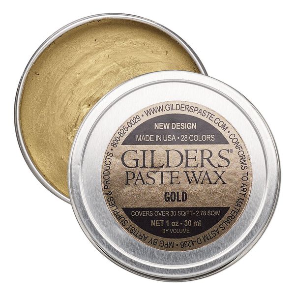 Wax paste, Gilders Paste&reg;, pkg/1-ounce tin, gold. image number 0