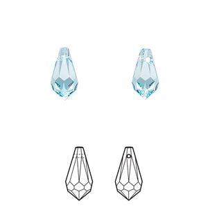 Drop 288pk aquamarine, Swarovski&reg; 11x5.5mm pendant teardrop 6000